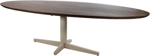 Dining table 240, oval, leg Beige, Mango Brown Walnut - Scorpio Table Collection