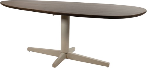 Esstisch 160, organisch, Tischbein Beige, Mango Brown Walnut - Taurus Table Collection